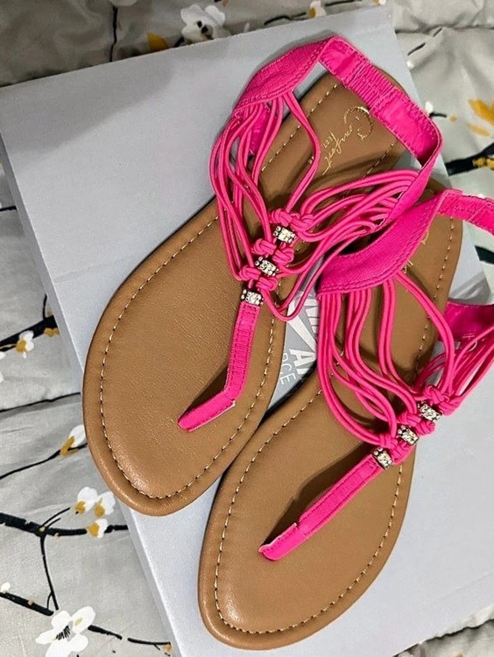 Comfort Plus Strappy Sandals in Pink & Brown US 8 Like New